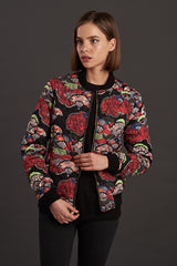 velvet reversible Statement bomber jacket for women