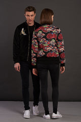 velvet reversible Statement bomber jacket for men and women