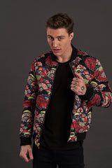 velvet reversible Statement bomber jacket for men