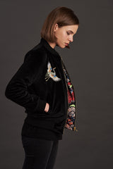 velvet reversible Statement bomber jacket for women