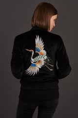 velvet reversible Statement bomber jacket for women