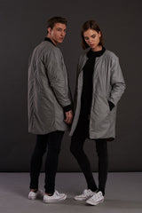 Reflective Longline bomber Jacket for men and women