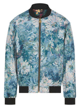 Soot and Ty Reversible Black Floral x Monet Sunflowers Bomber Jacket