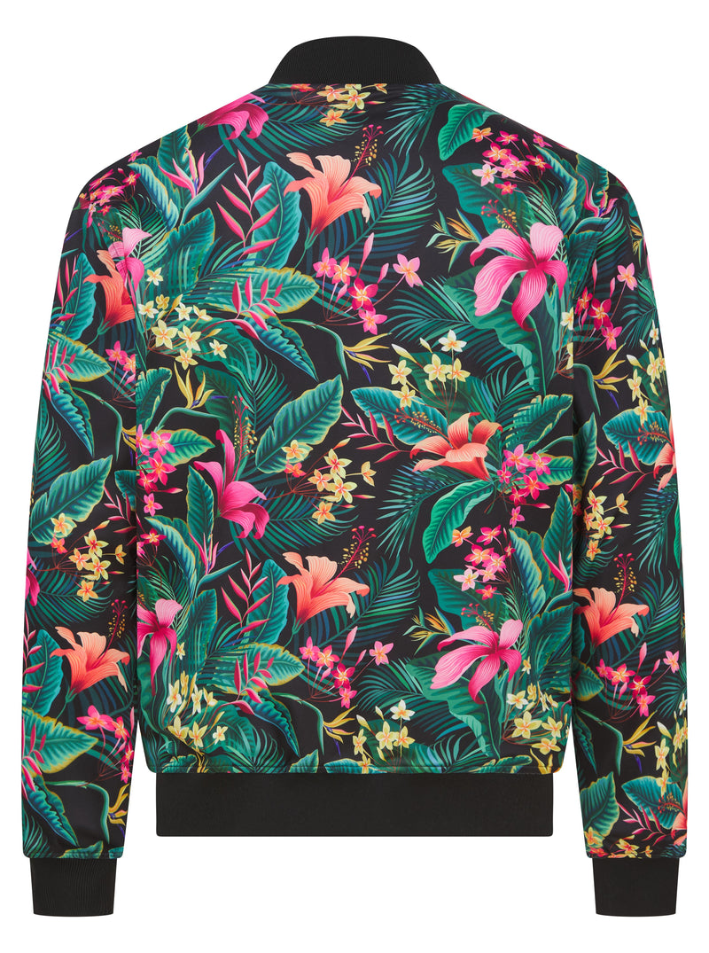 Soot and Ty Reversible Black Floral x Monet Sunflowers Bomber Jacket
