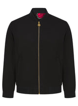 Soot and Ty Reversible Red Fan Harrington Black Statement Bomber Jacket 2.0