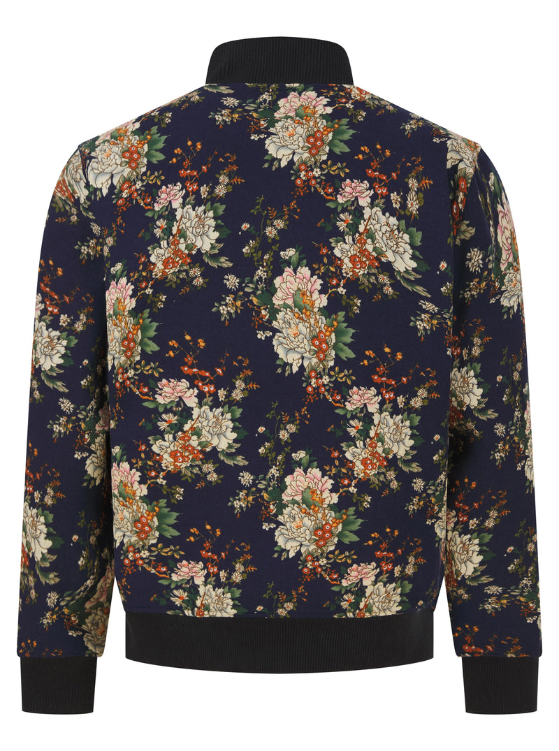 Soot and Ty Reversible Floral Navy Harrington Statement Bomber Jacket 2.0