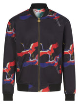 Soot and Ty Reversible White Floral x 2 Cranes Bomber Jacket