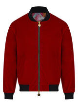 Soot and Ty Reversible Classic Velvet Red Statement Bomber Jacket 2.0