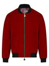 Soot and Ty Reversible Classic Velvet Red Statement Bomber Jacket 2.0