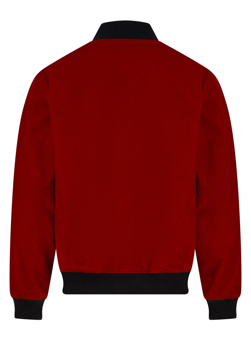 Soot and Ty Reversible Classic Velvet Red Statement Bomber Jacket 2.0