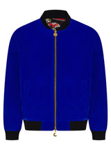 Soot and Ty Reversible Classic Velvet Blue Statement Bomber Jacket 2.0