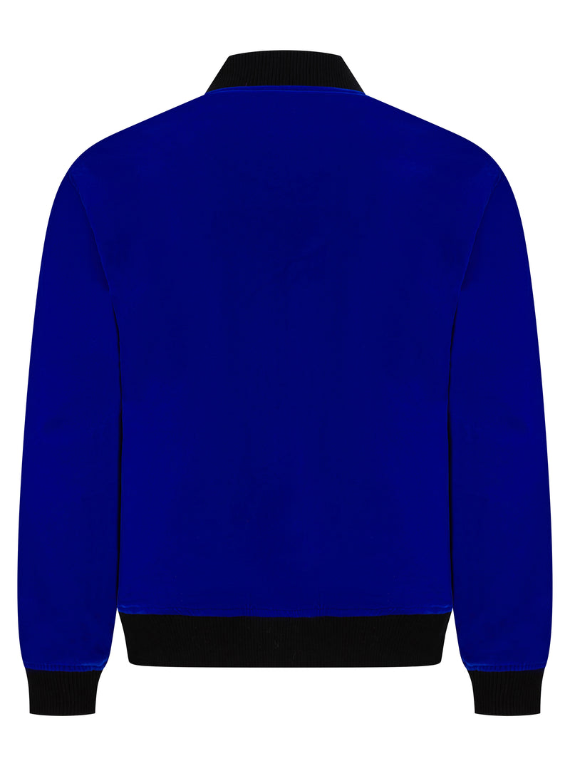 Soot and Ty Reversible Classic Velvet Blue Statement Bomber Jacket 2.0