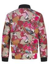 Soot and Ty Black Reversible Jacquard Crane Unisex Bomber Jacket