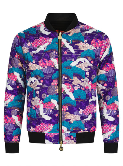 Black Reversible Velvet Tiger Sukajan Bomber Jacket