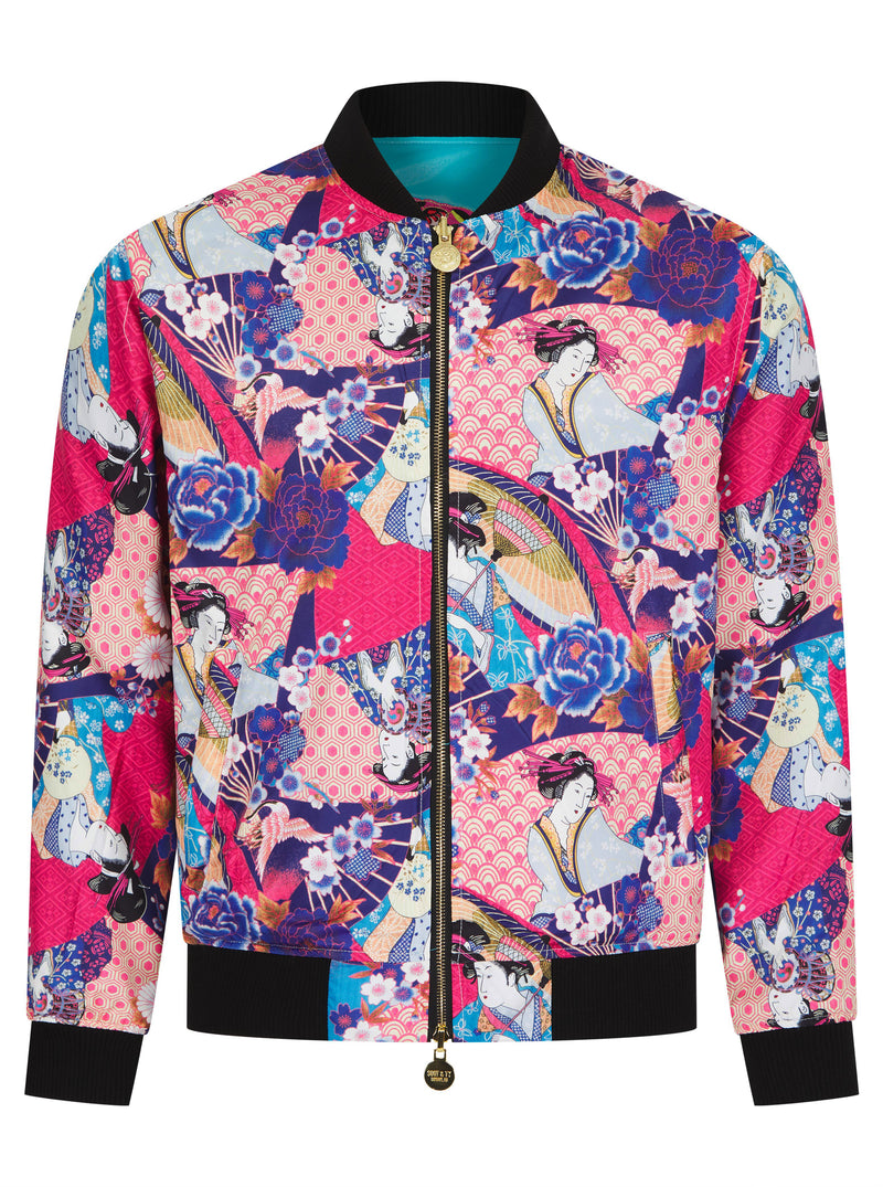 Soot and Ty Baby Blue Reversible Tiger Sukajan Unisex Bomber Jacket