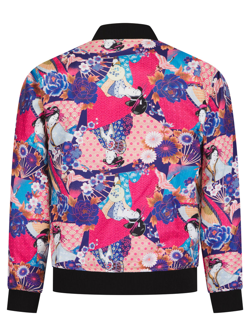 Soot and Ty Baby Blue Reversible Tiger Sukajan Unisex Bomber Jacket
