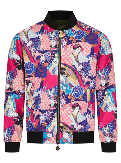 Olive Lumiere Reversible Tiger Sukajan Bomber Jacket