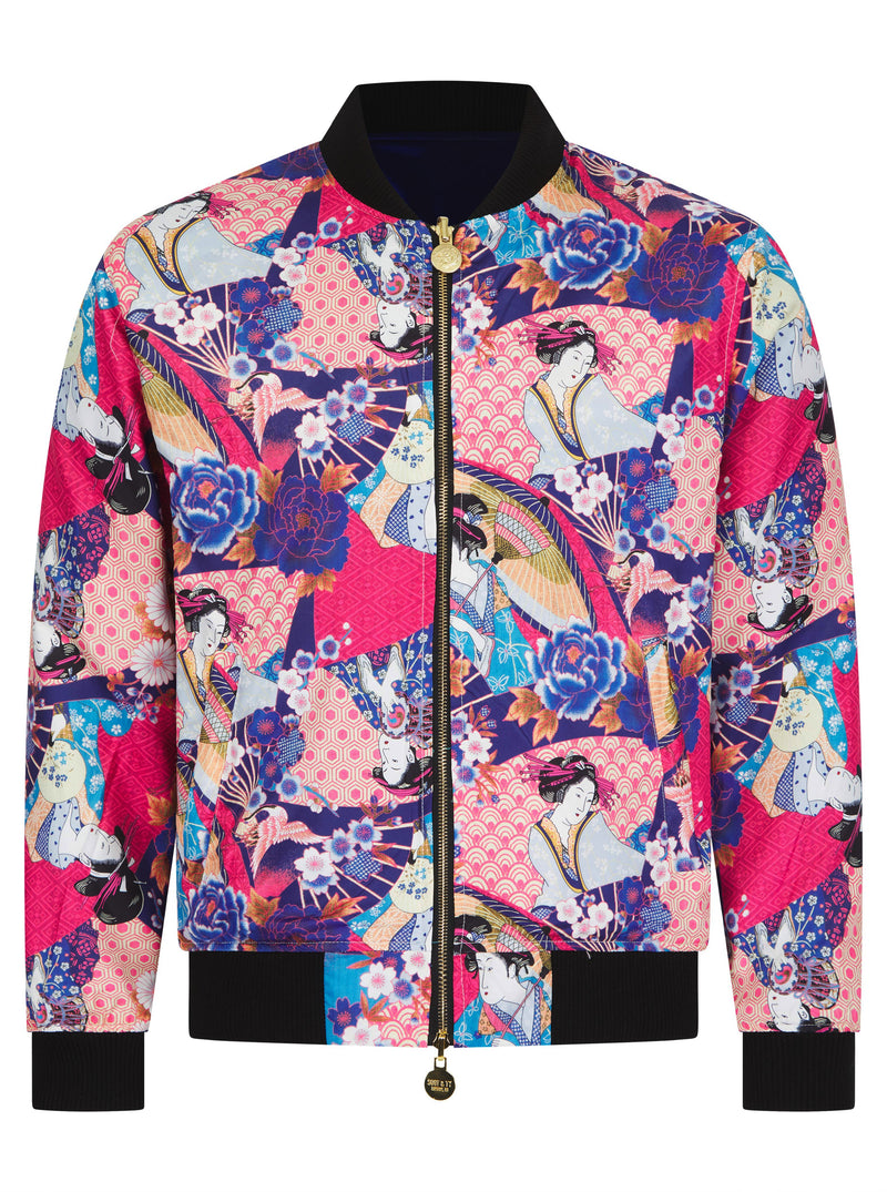 Soot and Ty Midnight Reversible Tiger Sukajan Bomber Jacket