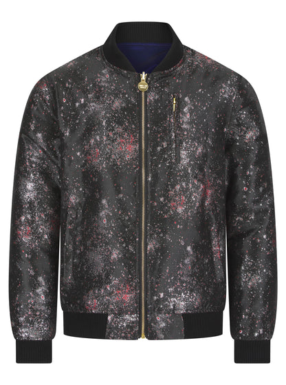 Navy Fil Lumiere Reversible Classic Bomber Jacket