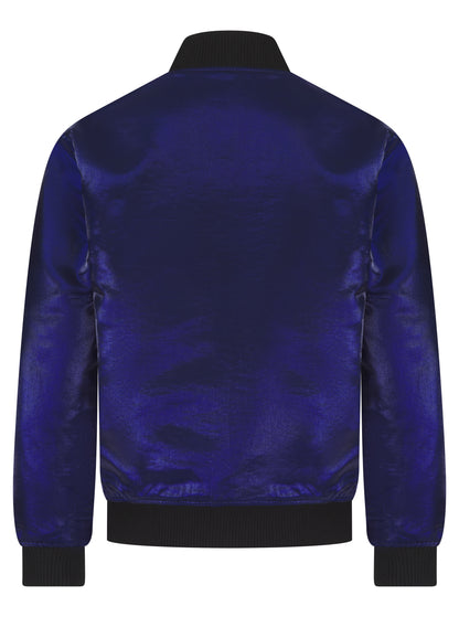 Navy Fil Lumiere Reversible Classic Bomber Jacket