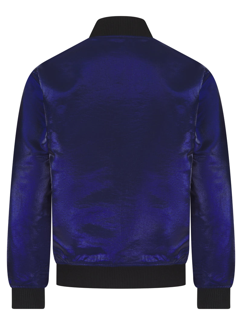 Soot and Ty Midnight Navy Fil Lumiere Reversible Classic Bomber Jacket