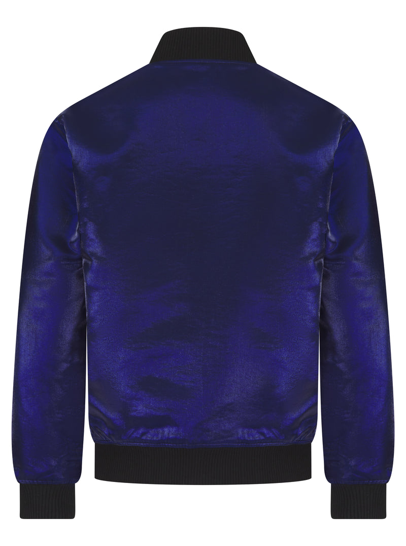 Soot and Ty Midnight Navy Fil Lumiere Reversible Classic Bomber Jacket