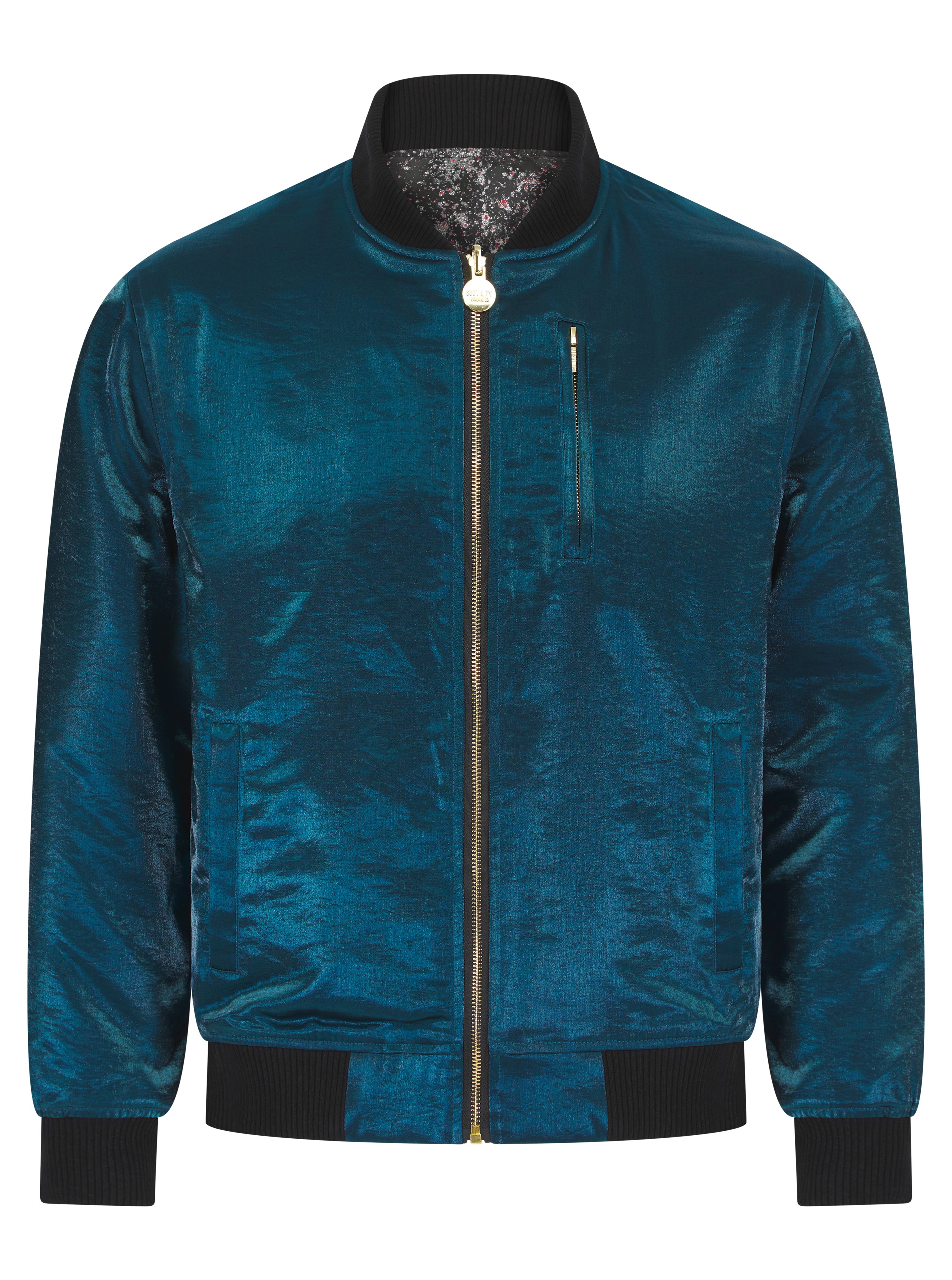 Teal Classic Fil Lumiere Reversible Classic Bomber Jacket
