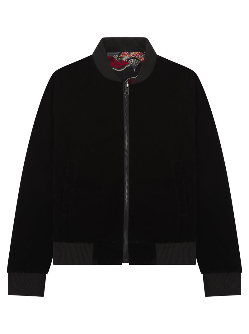 Soot and Ty Kids Reversible Velvet Black Bomber Jacket