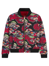 Soot and Ty Kids Velvet Reversible Red Sukajan Bomber Jacket