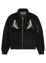 Soot and Ty Kids Velvet Reversible Black Sukajan Bomber Jacket