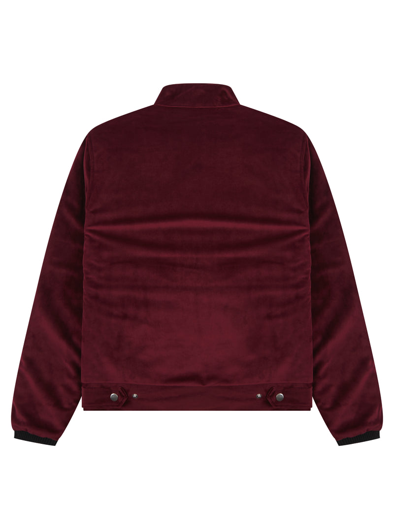 Soot and Ty Kids Velvet Burgundy Biker Jacket