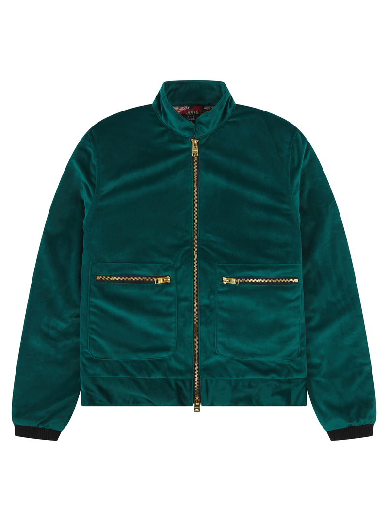 Soot and Ty Kids Velvet Emerald Biker Jacket