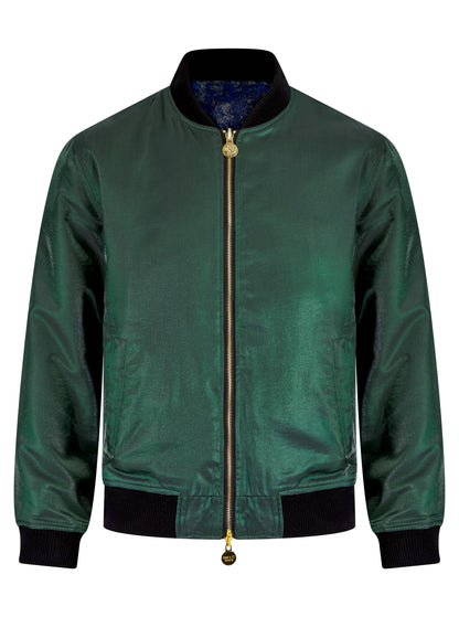 Green Reversible Tiger Sukajan Unisex Bomber Jacket