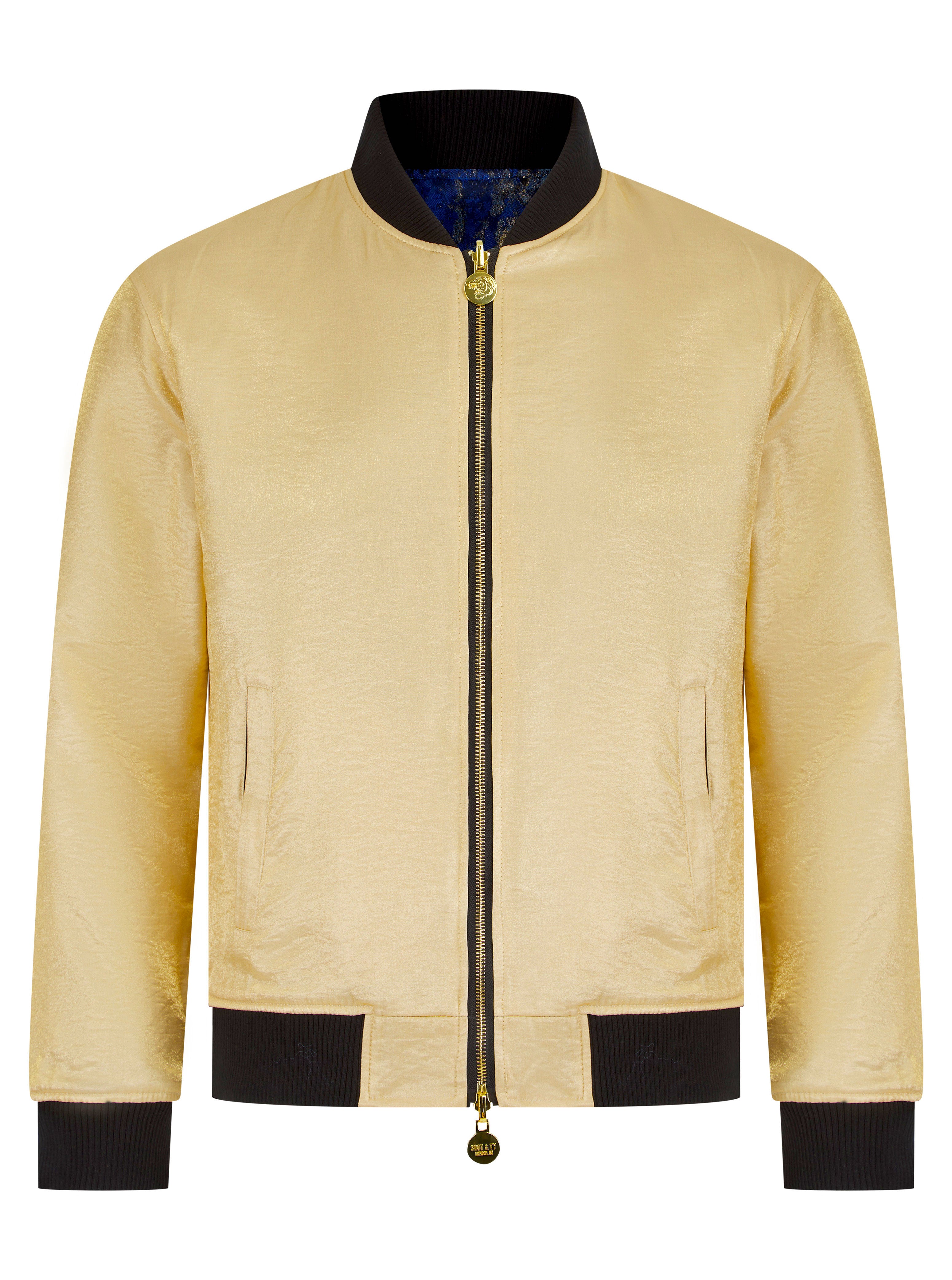 Gold Reversible Tiger Sukajan Unisex Bomber Jacket