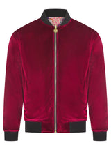 Soot and Ty Burgundy Reversible Classic Velvet Quilted Unisex Bomber Jacket