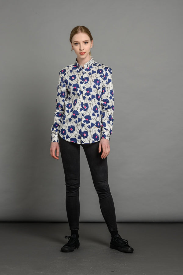 Slim fit floral shirt for women