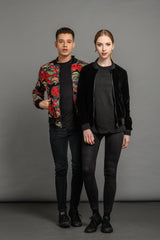 velvet reversible Statement bomber jacket for men and women
