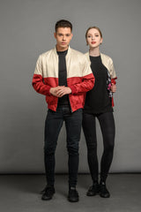 soot and ty unisex reversible two colour/tulip floral bomber jacket