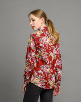 womens floral print slim fit shirt