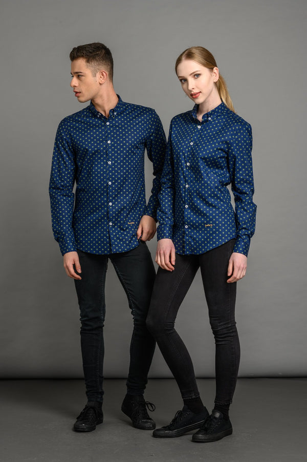 Slim fit polka dot shirt for men and women