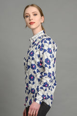 Slim fit floral shirt for women