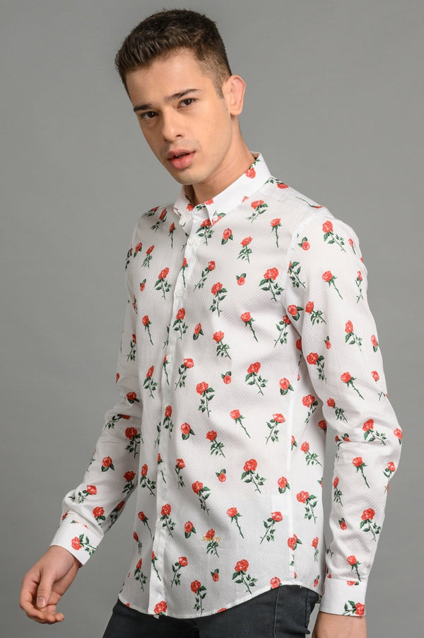 Slim fit roses floral shirt for men