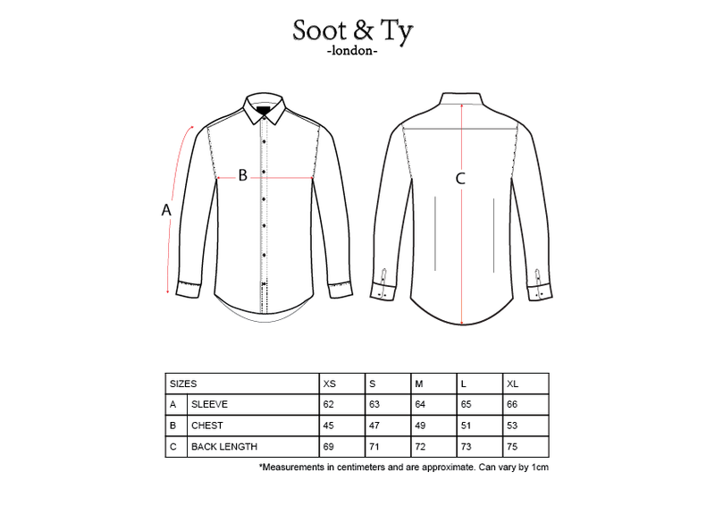 Soot and Ty Iconic Red Fan Print Slim Fit Shirt