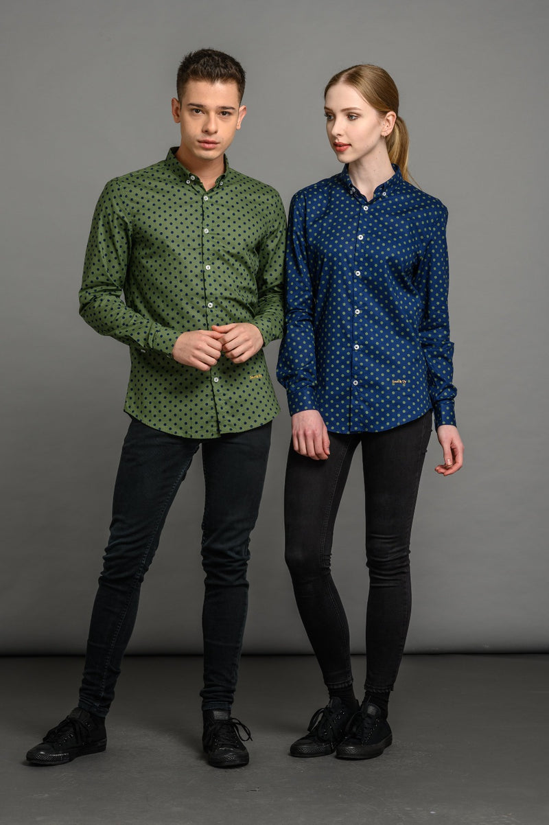 Slim fit polka dot shirt for men and women