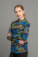 womens print slim fit shirt