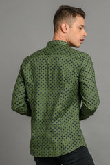 Slim fit polka dot shirt for men