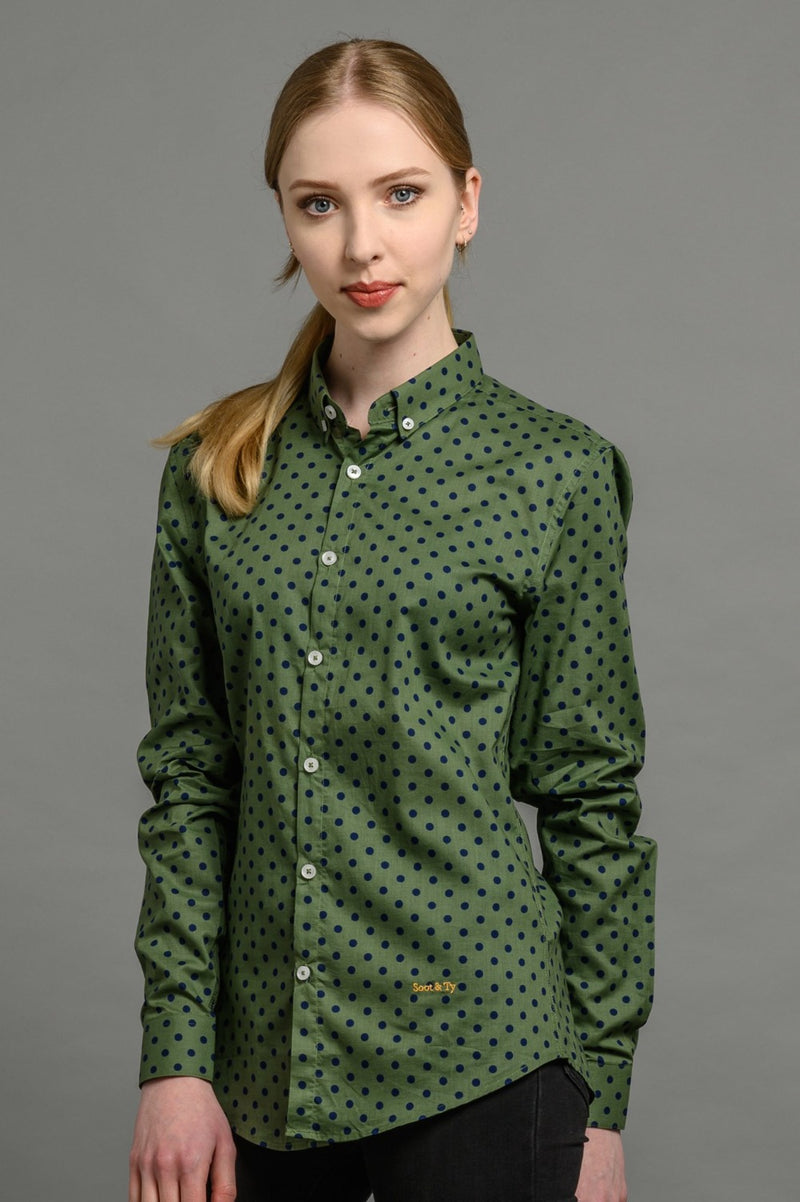 Slim fit polka dot shirt for women