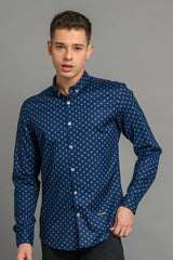 Slim fit polka dot shirt for men