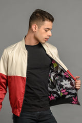 reversible statement floral bomber jacket for men