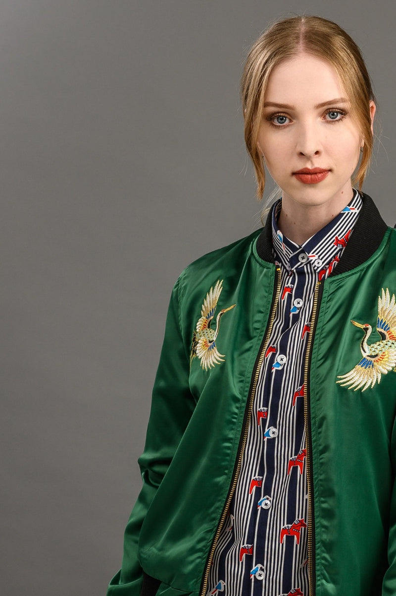 sukajan statement jacket with shirt for summer